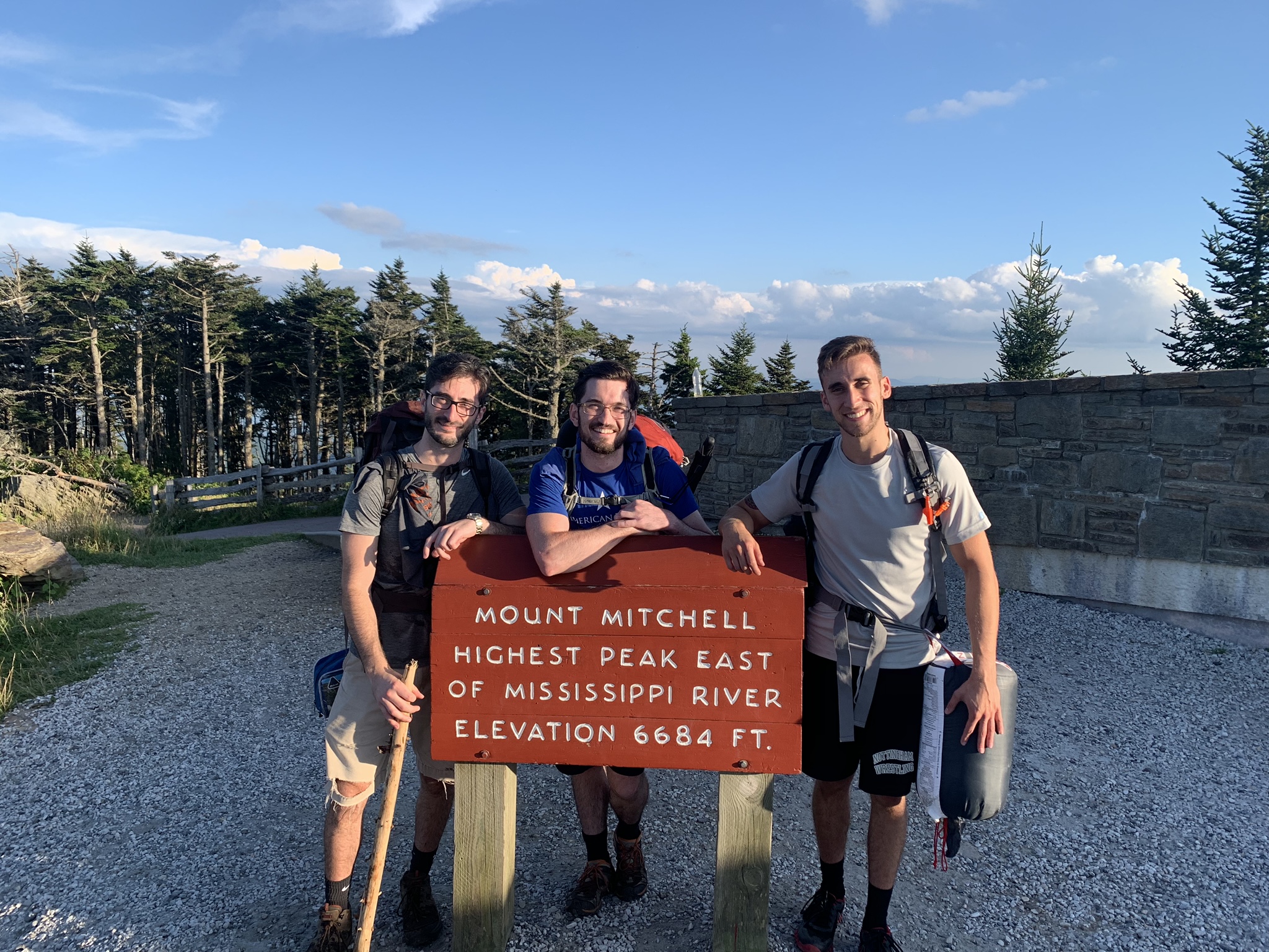 Climbing Mt. Mitchell, nearly 7,000 feet above sea level